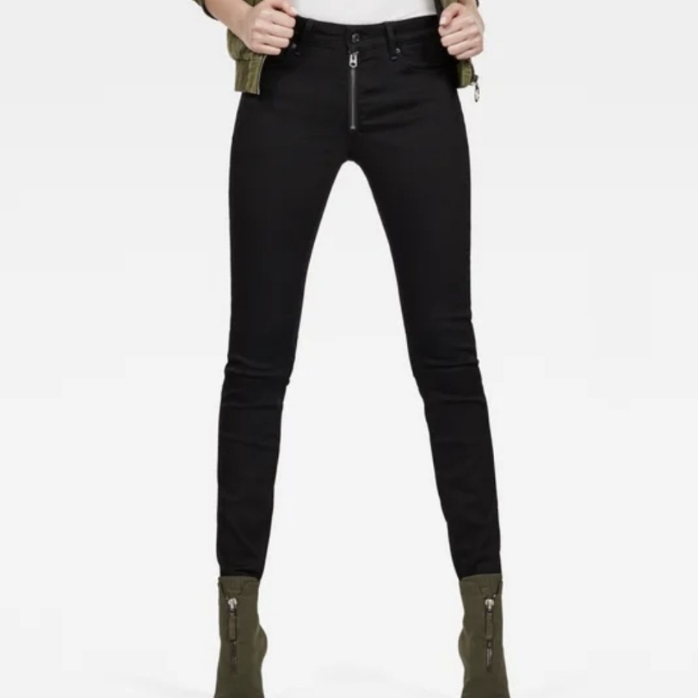 G-Star Black Skinny Jeans High-Rise Stretch